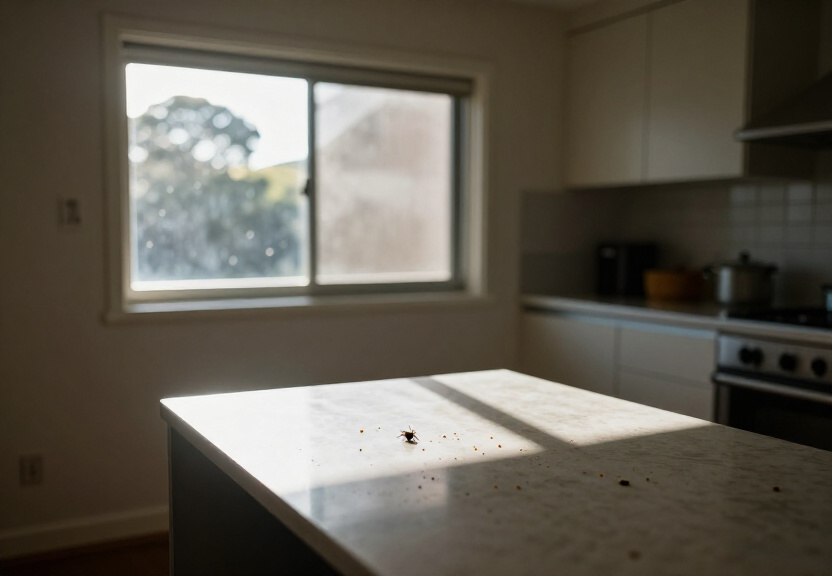 Cockroach infestation in a Cecil Park kitchen before treatment
